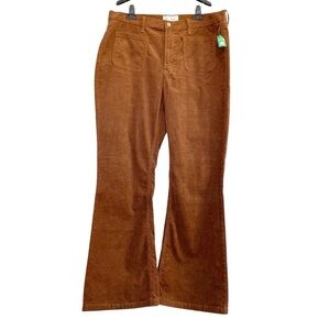 Gap 70s Flare High Rise Jeans in Corduroy Size 16 Brown Preppy Patch Pockets